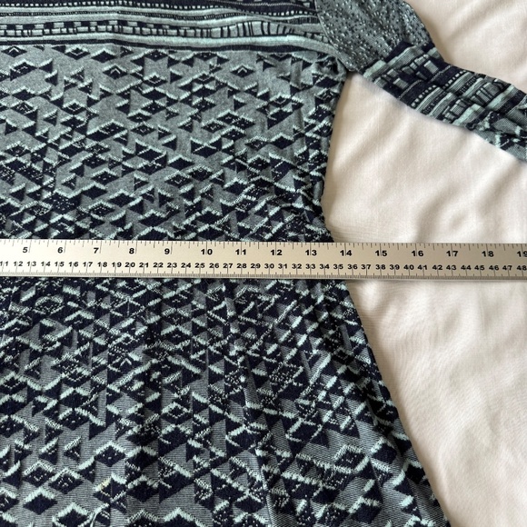 BCBGMaxazria Long Sleeve Aztec Fit & Flare Knit Dress Multicolor Small Midi‎ - Picture 12 of 16